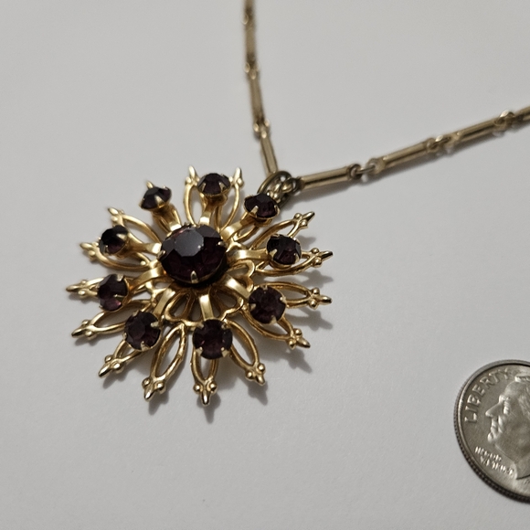 Vintage Ruby Rhinestone Brooch - Picture 6 of 10